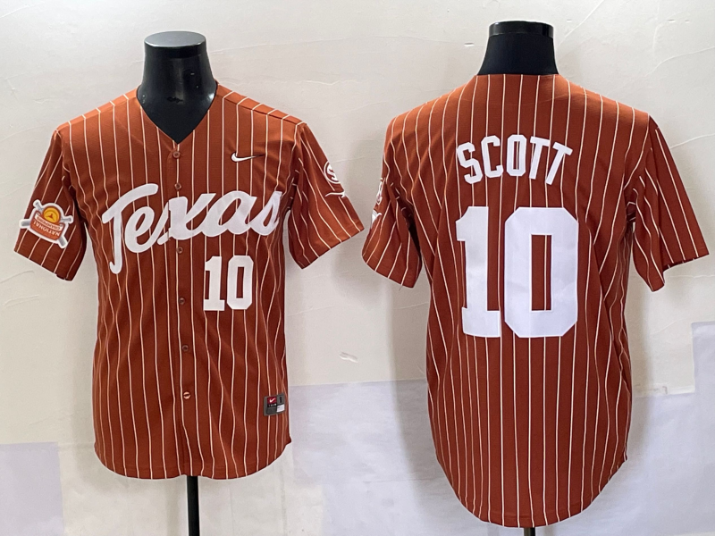 Men Texas Longhorns #10 Scott brown Nike joint Name NCAA 2025 Jersey style 30